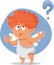 Cupid Shrugging Having Questions Vector Cartoon