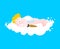 Cupid sleeping on cloud. little angel asleep. Valentines Day. 14 February