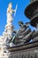 Cupid on a swan, bronze statue in Vienna