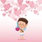Cupid valentine day elixir love hearts background
