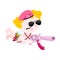 Cupid and weapons. Cute little angel and love gun. Illustration