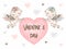 Cupids carry a big heart. Happy Valentine`s day. Vector