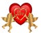 Cupids heart Valentine isolated