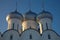 Cupola of Sophia cathedral in Vologda Kremlin at sunset, Russia