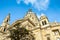 Cupola and tower of Saint Stephen`s Basilica in Budapest, Hungary with blue sky above. Historical sample of neoclassical