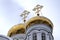 Cupolas of the Raifa Bogorodsky monastery near Kazan, Russia