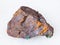 Cuprite and Malachite in Limonite mineral on white