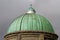 Cupula green dome, copper with Verdigris, gloomy sky