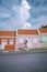 Curacao, colorful bouldings around Willemstad Punda and Otrobanda Pietermaai district, multicolored homes in Pietermaai