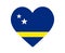 Curacao Flag National North America Emblem Heart Icon