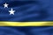 Curacao flag - realistic waving fabric flag