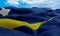 Curacao flag in the wind. Realistic and wavy fabric flag. 3D rendering