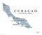 Curacao, gray political map, Caribbean island in the Leeward Antilles