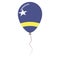 Curacao national colors isolated balloon on white.