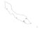 Curacao outline map country shape