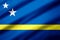 Curacao realistic flag illustration.