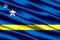Curacao realistic flag illustration.