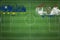 Curacao vs Paraguay Soccer Match, national colors, national flags, soccer field, football game, Copy space