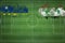 Curacao vs Syria Soccer Match, national colors, national flags, soccer field, football game, Copy space