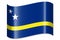 Curacao - waving country flag, shadow