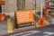 Curbside pickup and social distancing signs outside the Home Depot store during Covid-19 Corona Virus Pandemic