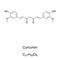 Curcumin, E 100, chemical formula and skeletal structure