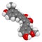 Curcumin turmeric spice molecule. Atoms are represented as spheres with conventional color coding: hydrogen (white), carbon (grey