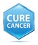Cure Cancer crystal blue hexagon button