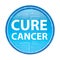 Cure Cancer floral blue round button