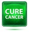 Cure Cancer Neon Light Green Square Button
