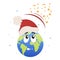 Cure the corona virus. Earth in the Christmas and New Year holidays against the virus. The earth is fighting the coronavirus. end