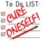 Cure oneself! Text in TO DO LIST