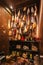 The Cured Chamber, Curing Meat, Sausages, Pickles and Cheese inside in Italian restaurant in Bangkok, Thailand.