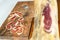 Cured iberian ham leg, bellota ham. Gourmet spanish food