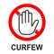 Curfew conceptual sign. Curfew vector icon isolated