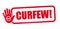 Curfew red rubber stamp vector