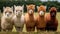 Curious Alpacas Peering Over Wooden Fence in Serene Countryside