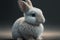 Curious baby bunny. Cute little bunny. Cute white little bunny sitting. generative AI