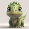 Curious Baby Dinosaur with Bright Green Scaly Skin. Perfect for Children\\\'s Books and Educational Materials.