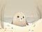 A curious baby seal peeking at the shore. Cute creature. AI generation