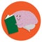 Curious brain. Book reading.
