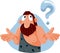 Curious Caveman Asking Questions Vector Cartoon