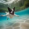 Curious dog swimming underwater - ai generated image
