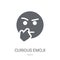 Curious emoji icon. Trendy Curious emoji logo concept on white b