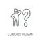 curious human linear icon. Modern outline curious human logo con