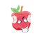 Curious internet meme illustration of bitten apple