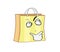 Curious internet meme illustration of shopping bag