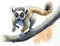 A curious lemur leaping from branch to branch Cute creature. AI generation