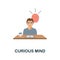 Curious Mind flat icon. Colored sign from personality collection. Creative Curious Mind icon illustration for web design