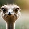 A curious ostrich looking at the viewer - ai generated image